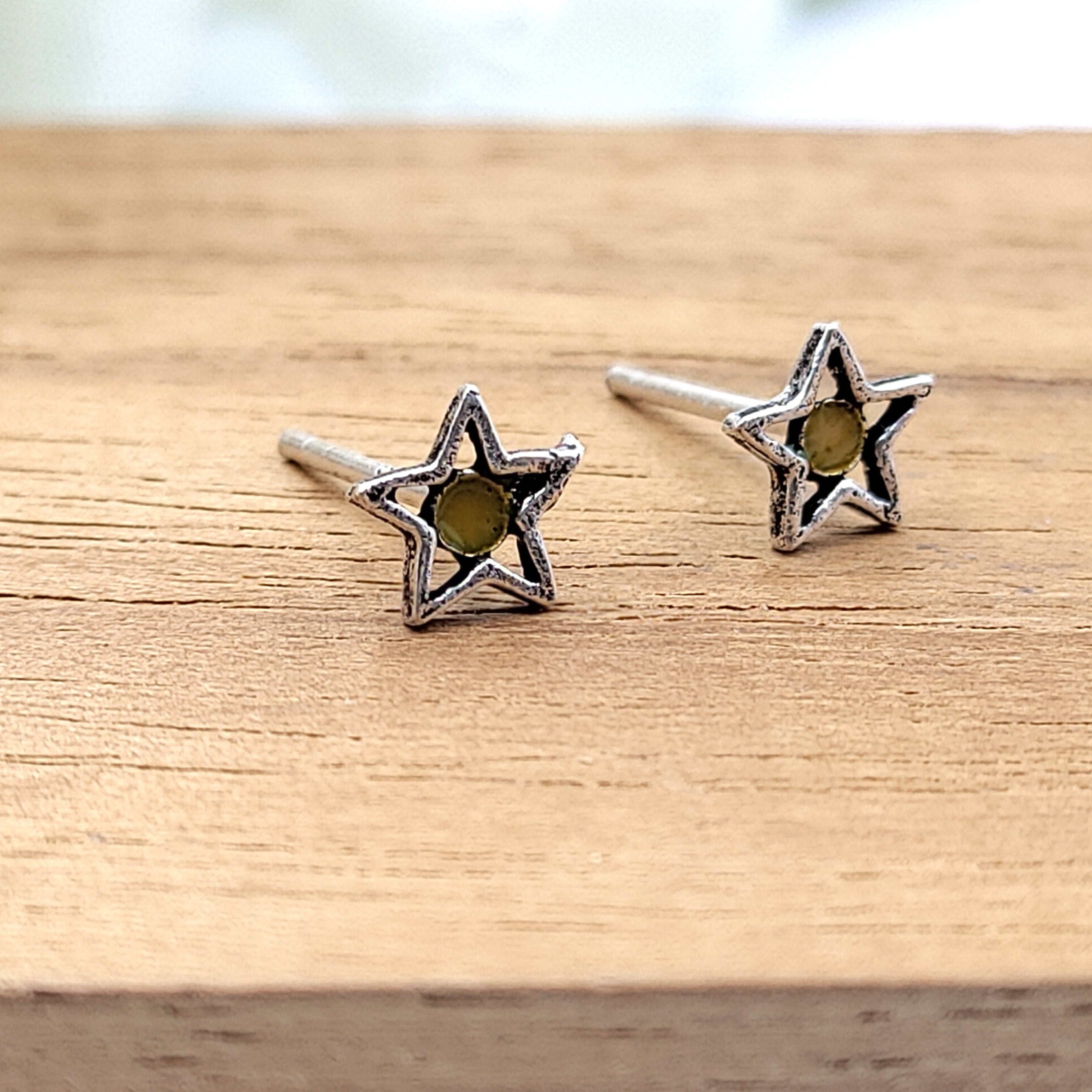 Pretty Star Of David Stud Earring Geometric Star Birthday Gift Lovely Minimalist Handmade Studs with Pushback 925 Sterling Silver