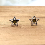 Pretty Star Of David Stud Earring Geometric Star Birthday Gift Lovely Minimalist Handmade Studs with Pushback 925 Sterling Silver