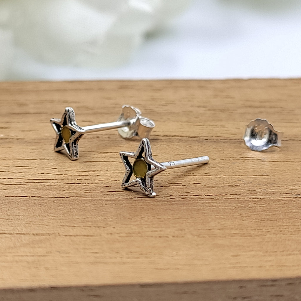 Pretty Star Of David Stud Earring Geometric Star Birthday Gift Lovely Minimalist Handmade Studs with Pushback 925 Sterling Silver