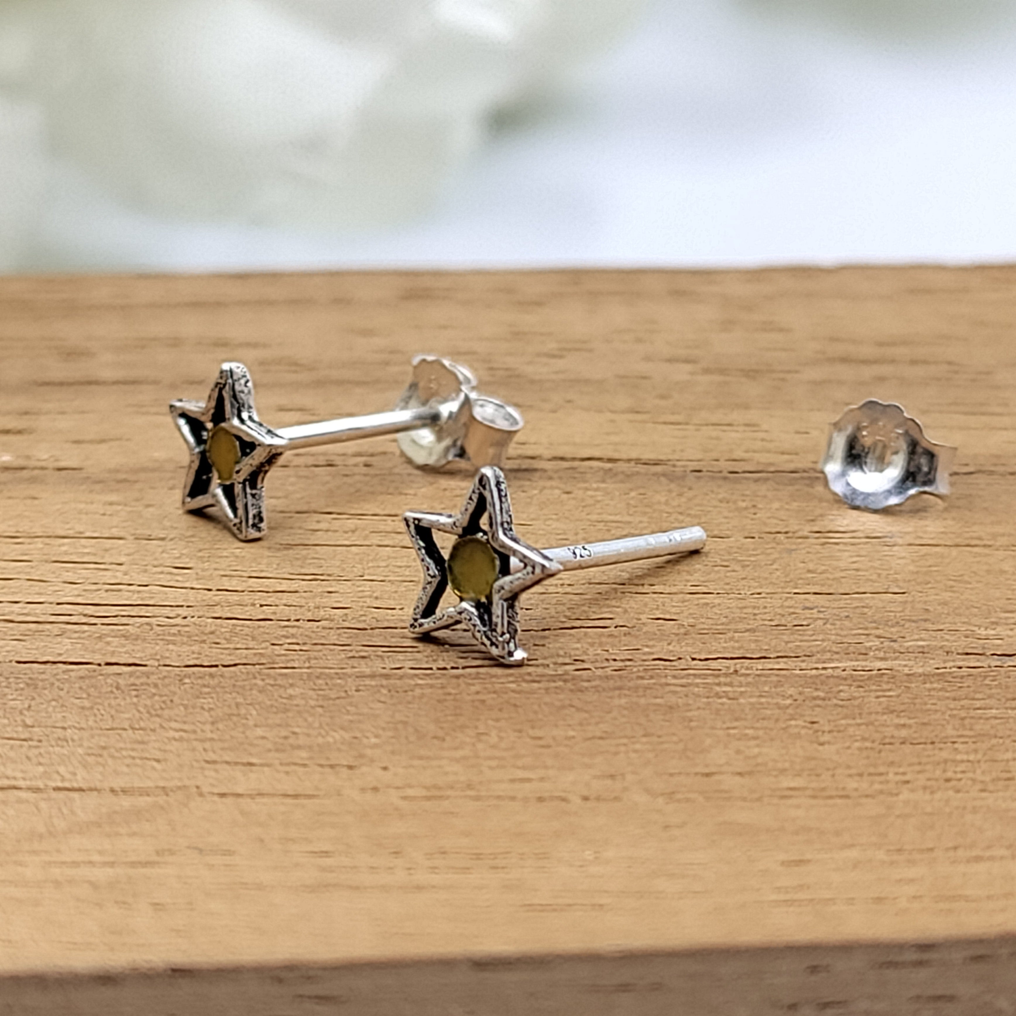 Pretty Star Of David Stud Earring Geometric Star Birthday Gift Lovely Minimalist Handmade Studs with Pushback 925 Sterling Silver