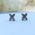 Sterling Silver 925 Cross X Design Stud Earrings Every Day Wear CZ Diamonds Minimalist Handmade Gift Studs with Push back