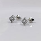 925 Sterling Silver Dainty Beautifull Square Cubic Zirconia Stud Earrings Minimalist Daimond Handmade Cute Gift Studs with Push back