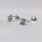 925 Sterling Silver Dainty Beautifull Square Cubic Zirconia Stud Earrings Minimalist Daimond Handmade Cute Gift Studs with Push back