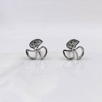 Sterling Silver 925 CZ Leaf Clover Earrings Dainty Floral Earrings Minimalist Lucky Charm Stud Earring Handmade Gift Studs with Push back