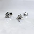 925 Sterling Silver A Symbol Double V Stud Earrings Studs Earring CZ Sparkle Studs Cubic zirconia Minimalist Handmade Studs with Push back