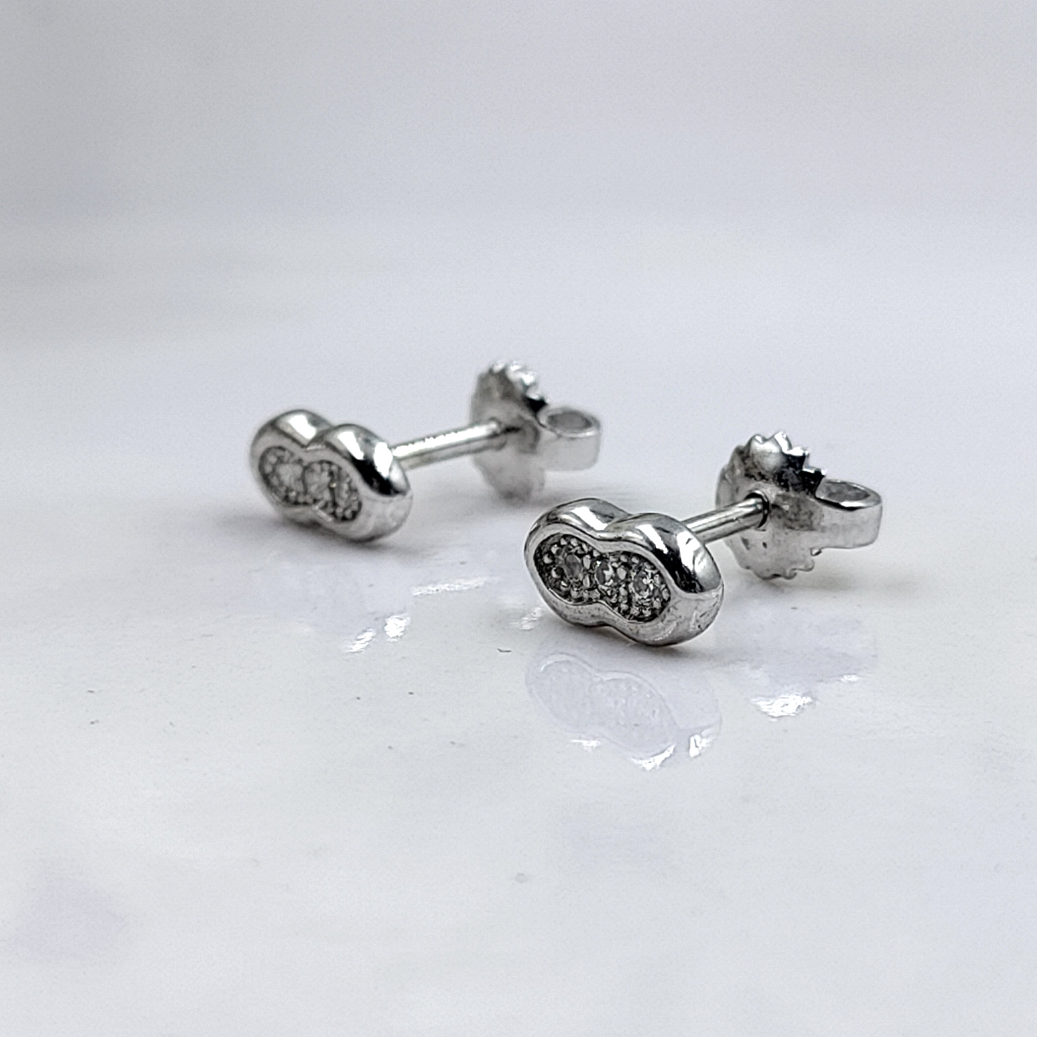 925 Sterling Silver Beautifull Small Stud Earrings Cute Wedding Bridesmaid Stud Earrings CZ Minimalist Handmade Gift Studs with Push back