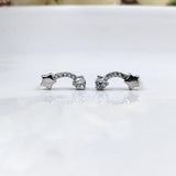 925 Sterling Silver Sparkle Star Studs Earrings CZ Diamonds Starburst Stud Minimalist Handmade Studs with Push back