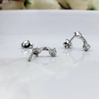 925 Sterling Silver Sparkle Star Studs Earrings CZ Diamonds Starburst Stud Minimalist Handmade Studs with Push back