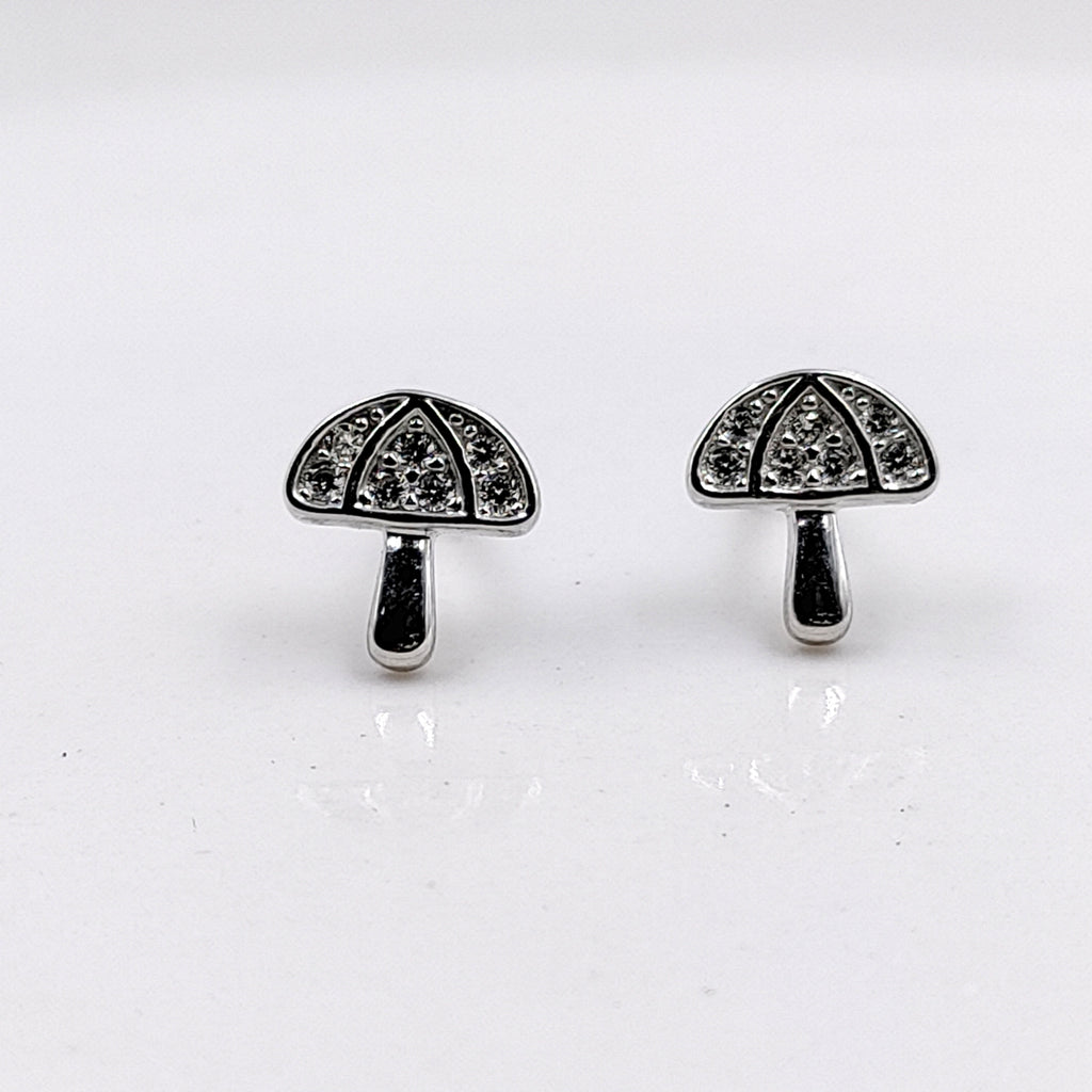 925 Sterling Silver Unique Umbrella Stud Earrings Cute Monsoon Lover Gift Stud Earrings CZ Minimalist Handmade Gift Studs with Push back