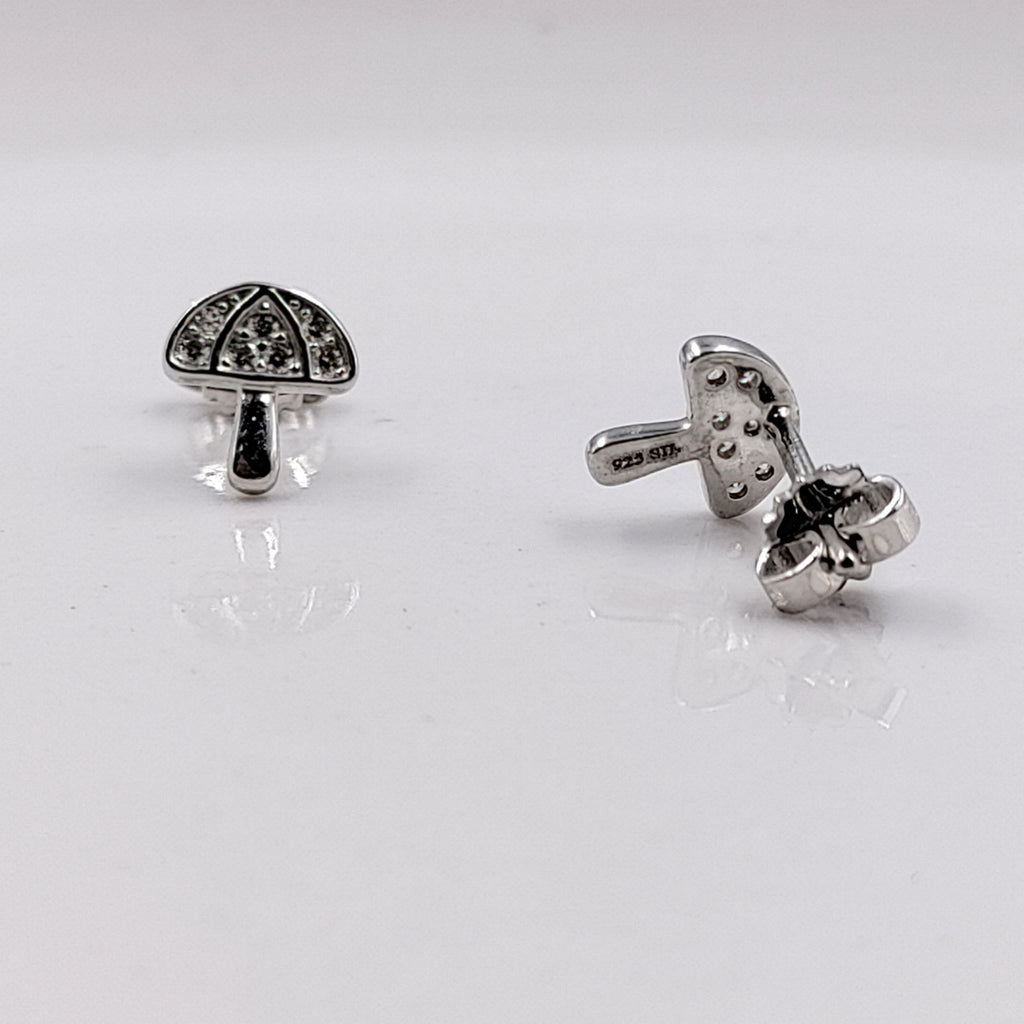 925 Sterling Silver Unique Umbrella Stud Earrings Cute Monsoon Lover Gift Stud Earrings CZ Minimalist Handmade Gift Studs with Push back