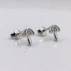 925 Sterling Silver Unique Umbrella Stud Earrings Cute Monsoon Lover Gift Stud Earrings CZ Minimalist Handmade Gift Studs with Push back