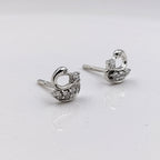 925 Sterling Silver Cute Swan Stud Earrings Cubic Zirconia Swan Ear Stud with Push back