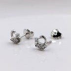 925 Sterling Silver Cute Swan Stud Earrings Cubic Zirconia Swan Ear Stud with Push back