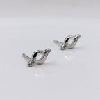 925 Sterling Silver Beautiful Twisted Shape Stud Earrings Cute Bridesmaid Stud Earrings