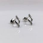 925 Sterling Silver Beautiful Twisted Shape Stud Earrings Cute Bridesmaid Stud Earrings