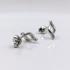 925 Sterling Silver Beautiful Twisted Shape Stud Earrings Cute Bridesmaid Stud Earrings