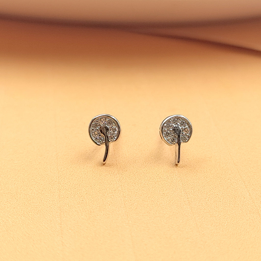 925 Sterling Silver Lucky Dandelion Stud Earrings Beautiful Flower Jewelry