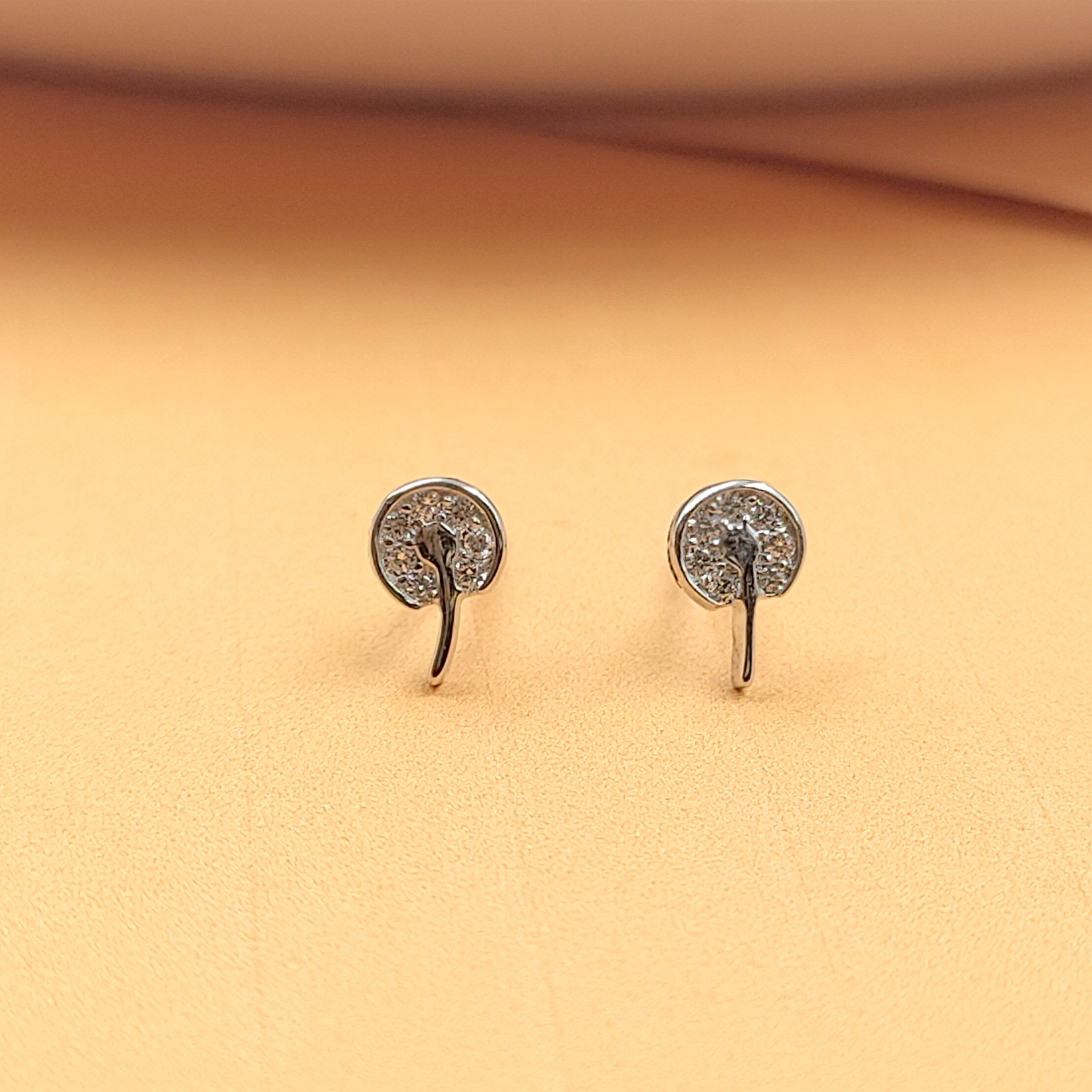 925 Sterling Silver Lucky Dandelion Stud Earrings Beautiful Flower Jewelry