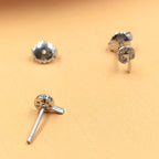 925 Sterling Silver Lucky Dandelion Stud Earrings Beautiful Flower Jewelry