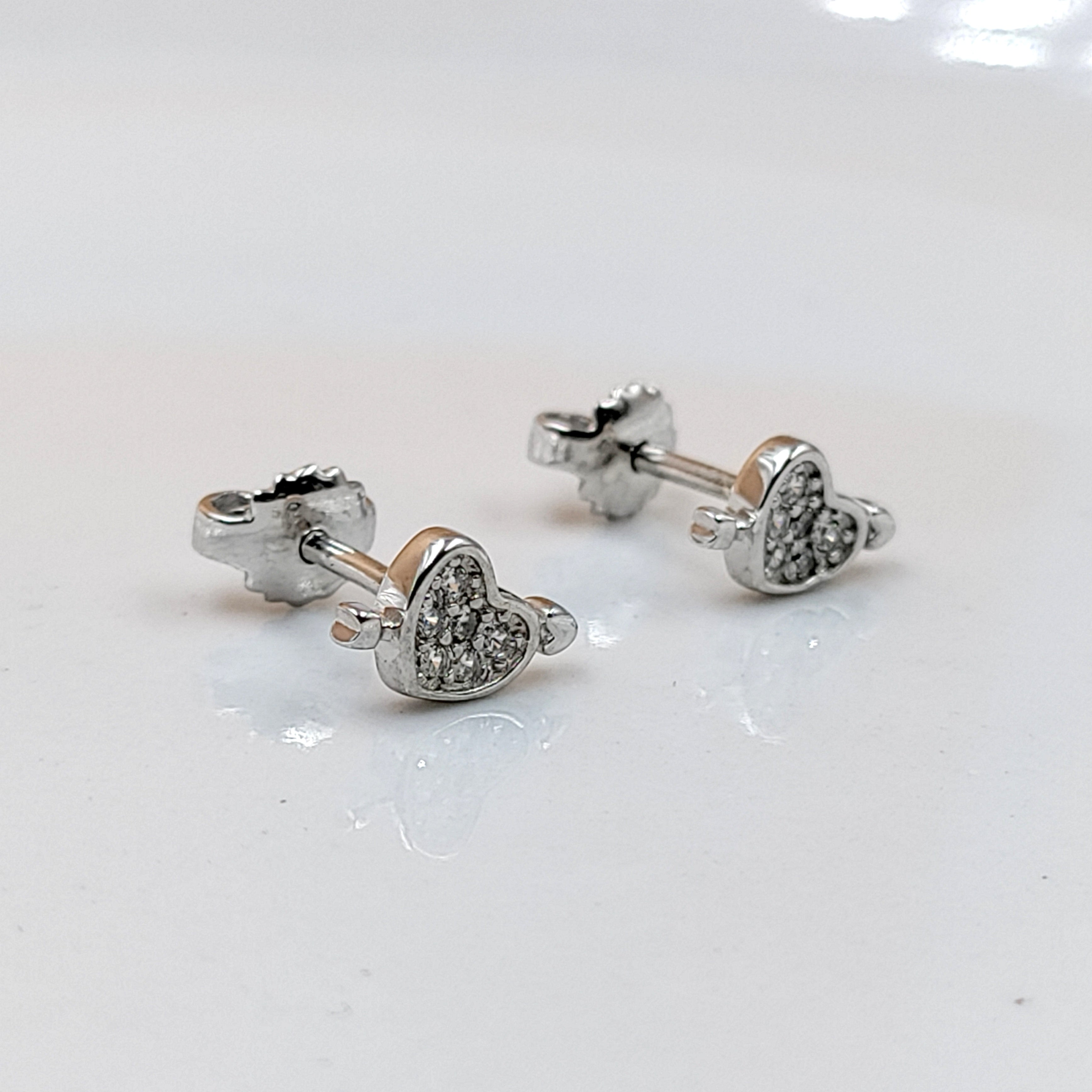 925 Sterling Silver Arrow Heart Earrings Cubic Zirconia Women's Earrings