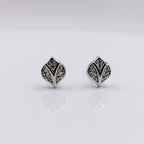 925 Sterling Silver Beautifull Leaf Stud Earrings Cute Petal Shape Stud Earrings CZ