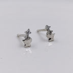 925 Sterling Silver Sparkle Star Studs Earrings CZ Diamonds Starburst Stud