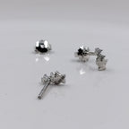 925 Sterling Silver Sparkle Star Studs Earrings CZ Diamonds Starburst Stud