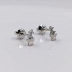 925 Sterling Silver Sparkle Star Studs Earrings CZ Diamonds Starburst Stud