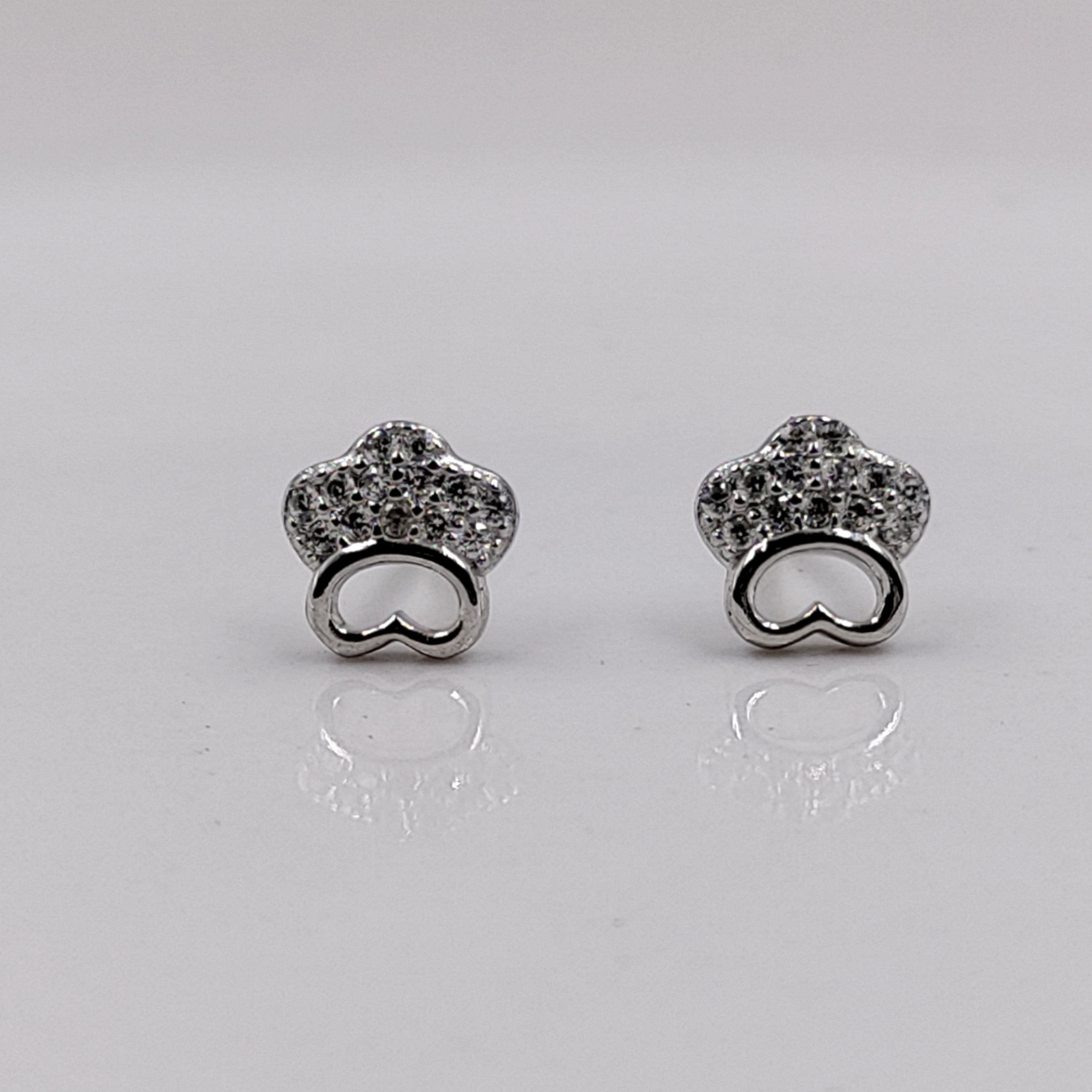 Sterling Silver 925 Crown Studs Earrings CZ Diamonds Princess Studs Dainty Earrings Minimalist Handmade Gift Studs with Push back