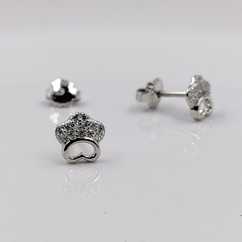 Sterling Silver 925 Crown Studs Earrings CZ Diamonds Princess Studs Dainty Earrings Minimalist Handmade Gift Studs with Push back
