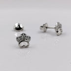 Sterling Silver 925 Crown Studs Earrings CZ Diamonds Princess Studs Dainty Earrings Minimalist Handmade Gift Studs with Push back