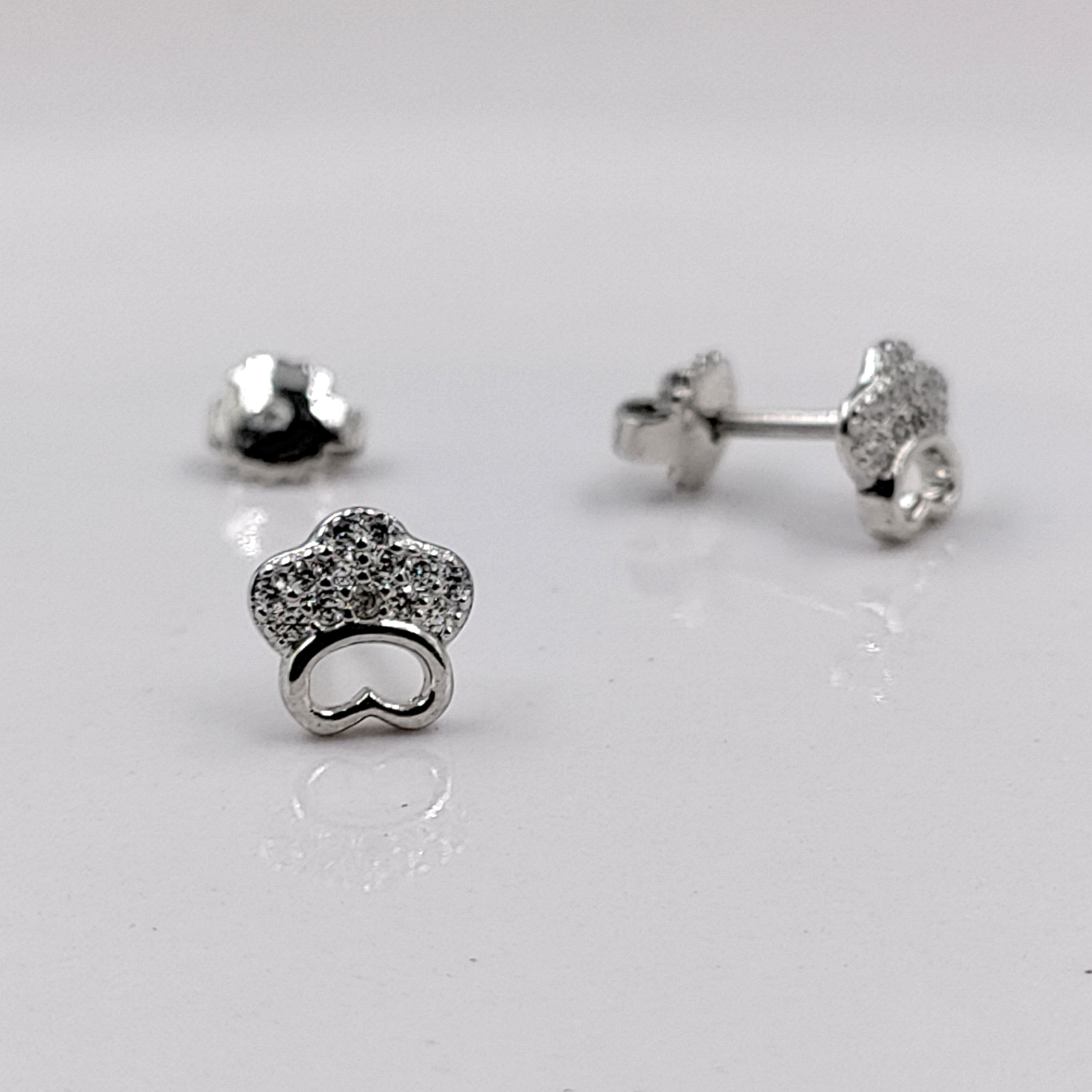 Sterling Silver 925 Crown Studs Earrings CZ Diamonds Princess Studs Dainty Earrings Minimalist Handmade Gift Studs with Push back