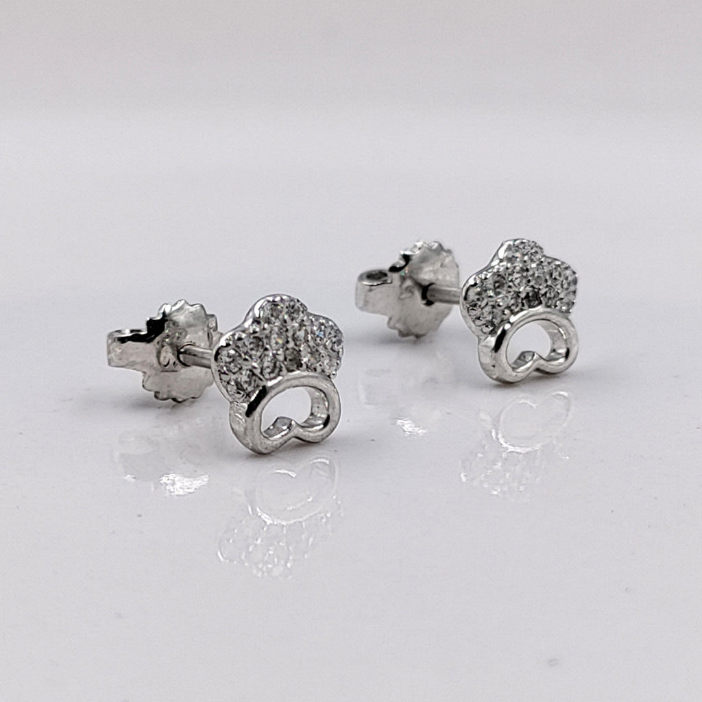Sterling Silver 925 Crown Studs Earrings CZ Diamonds Princess Studs Dainty Earrings Minimalist Handmade Gift Studs with Push back