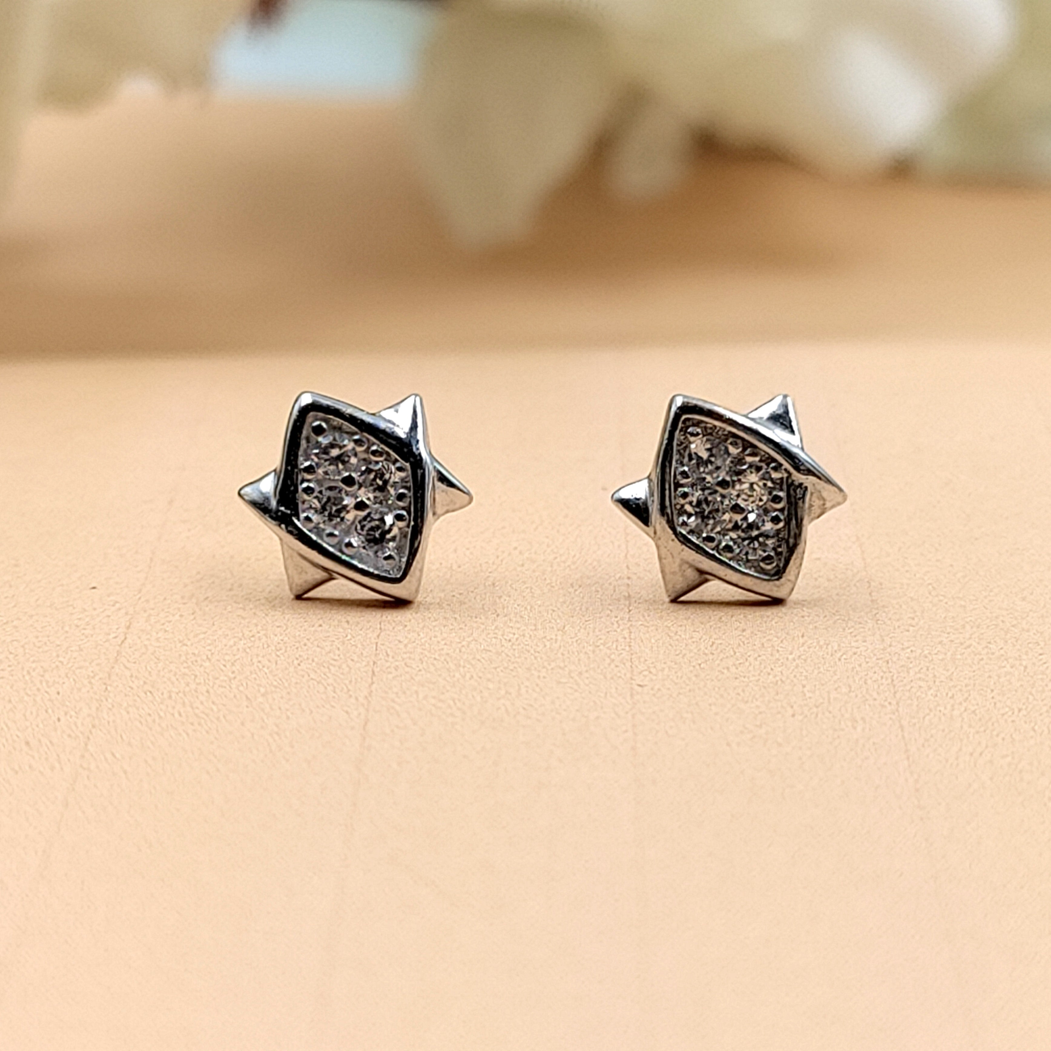 925 Sterling Silver Star Of David Stud Earring Sparkle Star Studs Celestial Earring Minimalist Handmade Anniversary Gift Studs with with Push back
