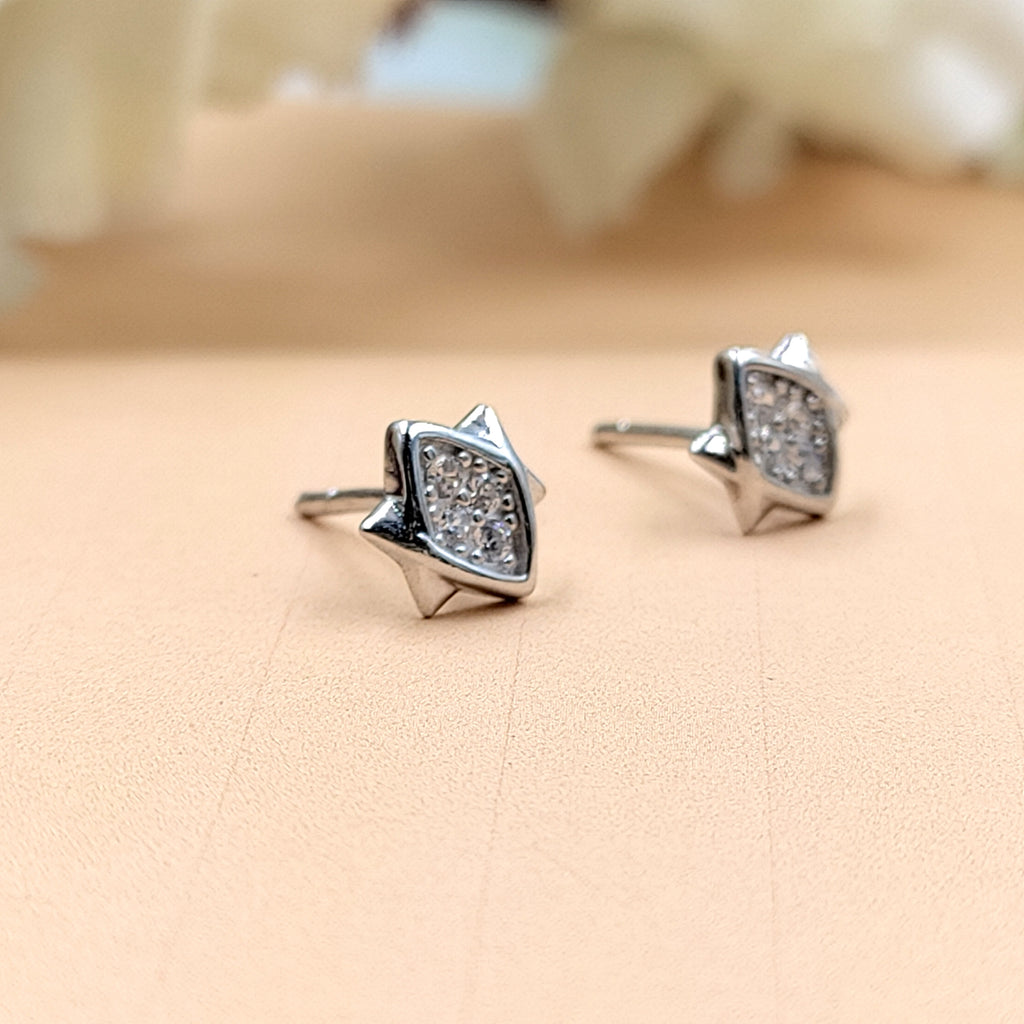 925 Sterling Silver Star Of David Stud Earring Sparkle Star Studs Celestial Earring Minimalist Handmade Anniversary Gift Studs with with Push back
