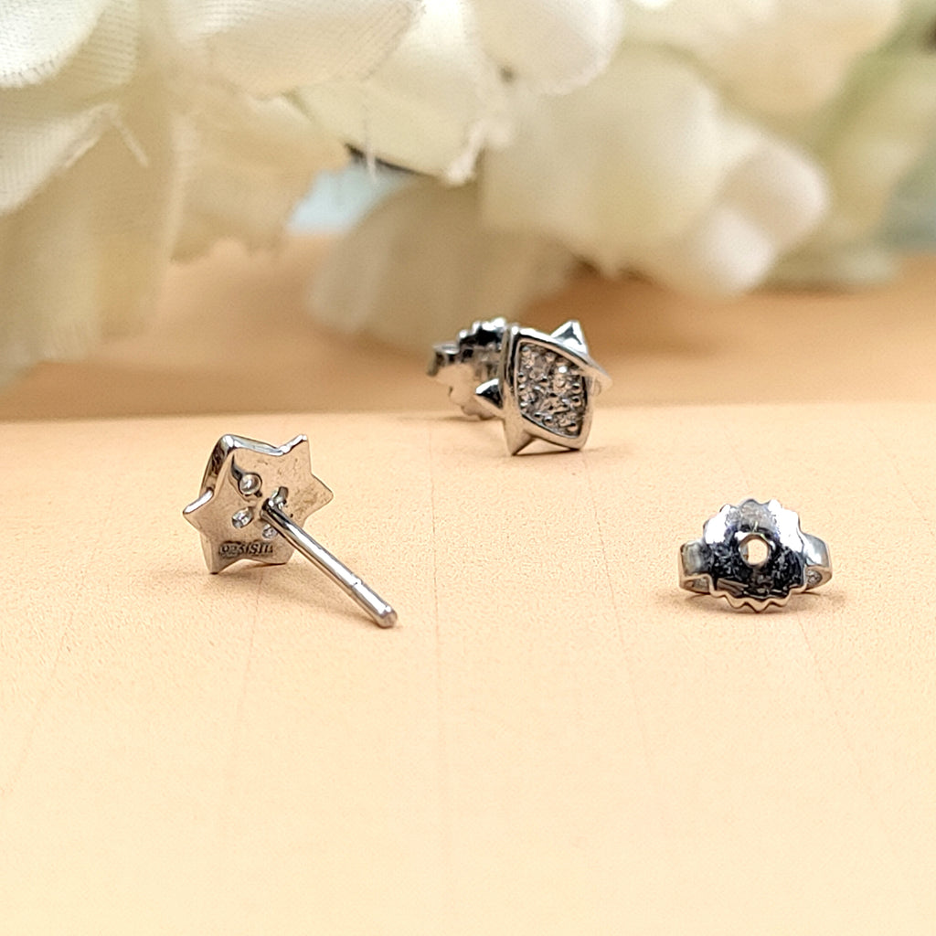 925 Sterling Silver Star Of David Stud Earring Sparkle Star Studs Celestial Earring Minimalist Handmade Anniversary Gift Studs with with Push back