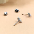 925 Sterling Silver Beautiful Petal Shape Stud Earrings Cute Wedding Bridesmaid Stud Earring CZ