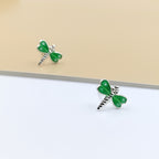 925 Sterling Silver Cute Bees Ear Studs Tiny Insects Earrings Enamel Cartilage Ear Studs Girls Earrings Minimalist Handmade Gift - 8x10 mm