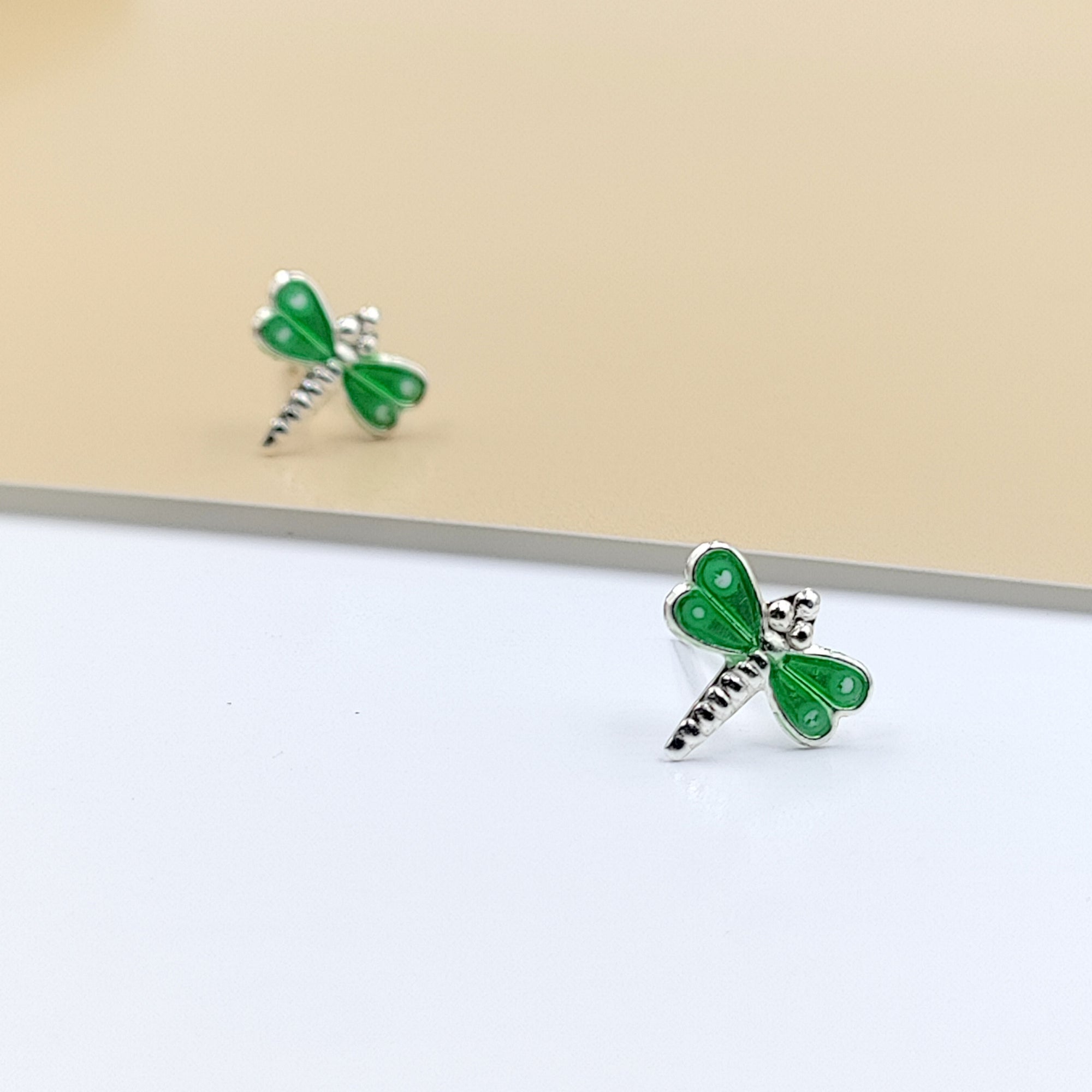 925 Sterling Silver Cute Bees Ear Studs Tiny Insects Earrings Enamel Cartilage Ear Studs Girls Earrings Minimalist Handmade Gift - 8x10 mm