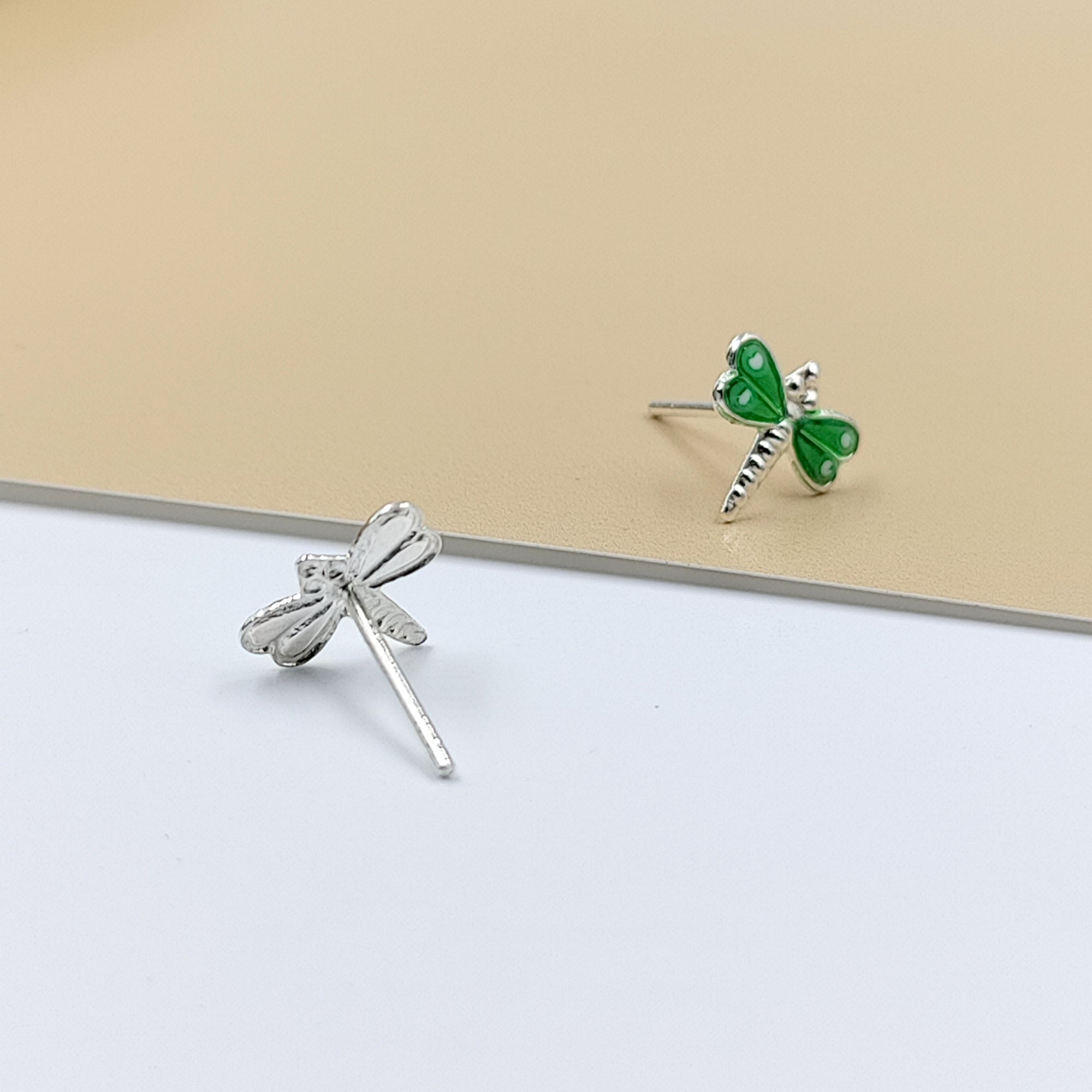 925 Sterling Silver Cute Bees Ear Studs Tiny Insects Earrings Enamel Cartilage Ear Studs Girls Earrings Minimalist Handmade Gift - 8x10 mm
