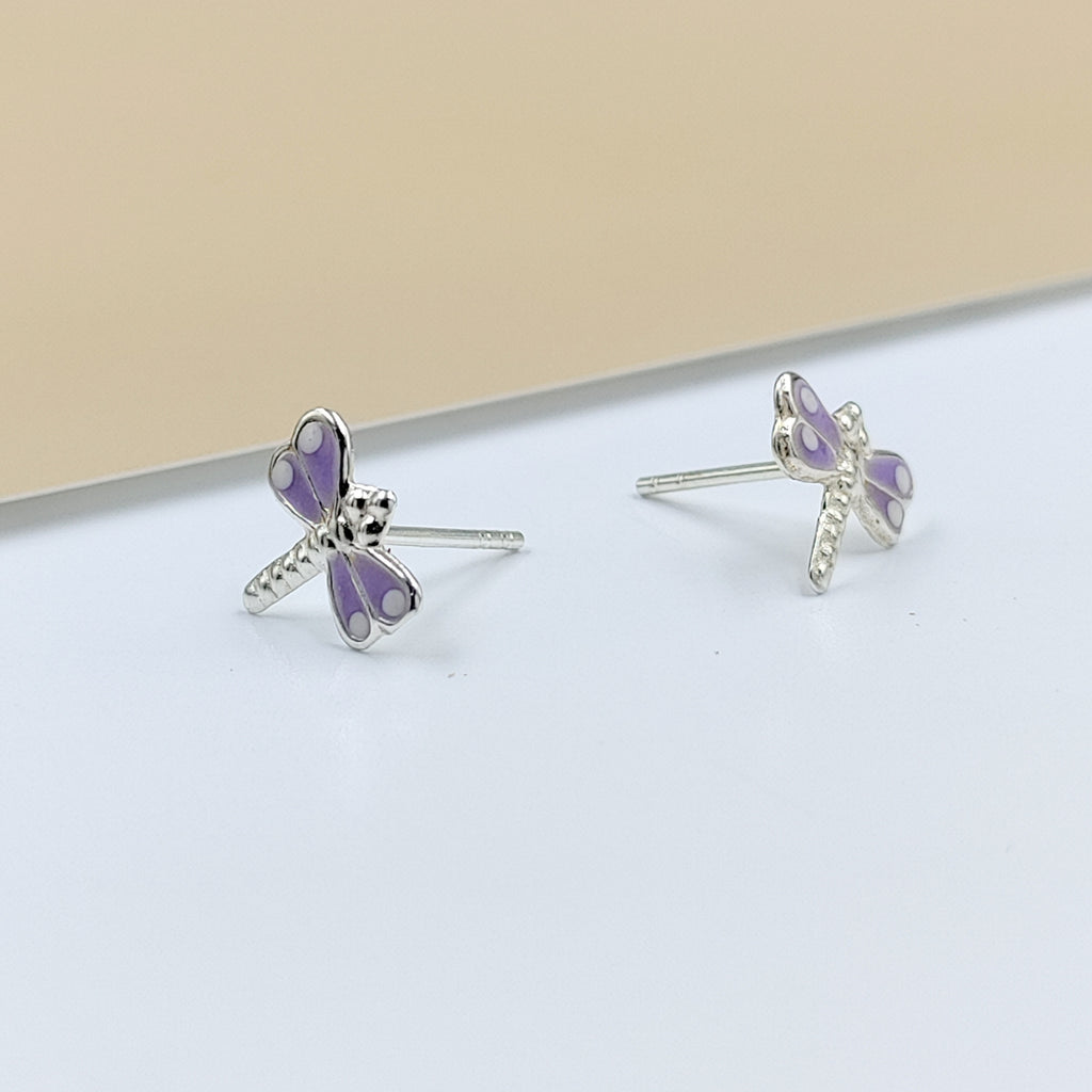 925 Sterling Silver Cute Bees Ear Studs Tiny Insects Earrings Enamel Cartilage Ear Studs Girls Earrings Minimalist Handmade Gift - 8x10 mm