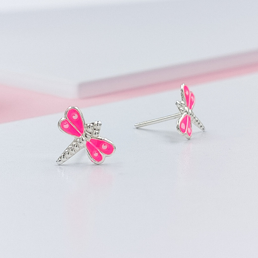 925 Sterling Silver Cute Bees Ear Studs Tiny Insects Earrings Enamel Cartilage Ear Studs Girls Earrings Minimalist Handmade Gift - 8x10 mm