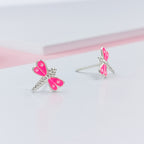 925 Sterling Silver Cute Bees Ear Studs Tiny Insects Earrings Enamel Cartilage Ear Studs Girls Earrings Minimalist Handmade Gift - 8x10 mm