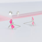 925 Sterling Silver Cute Bees Ear Studs Tiny Insects Earrings Enamel Cartilage Ear Studs Girls Earrings Minimalist Handmade Gift - 8x10 mm