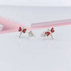 925 Sterling Silver Cute Bees Ear Studs Tiny Insects Earrings Enamel Cartilage Ear Studs Girls Earrings Minimalist Handmade Gift - 8x10 mm