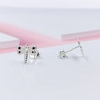 925 Sterling Silver Cute Bees Ear Studs Tiny Insects Earrings Enamel Cartilage Ear Studs Girls Earrings Minimalist Handmade Gift - 8x10 mm