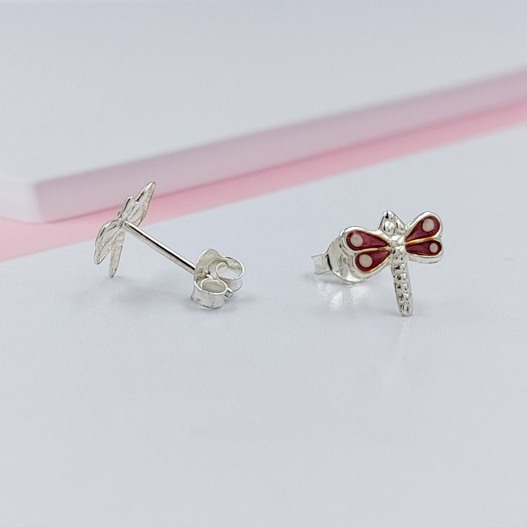 925 Sterling Silver Cute Bees Ear Studs Tiny Insects Earrings Enamel Cartilage Ear Studs Girls Earrings Minimalist Handmade Gift - 8x10 mm