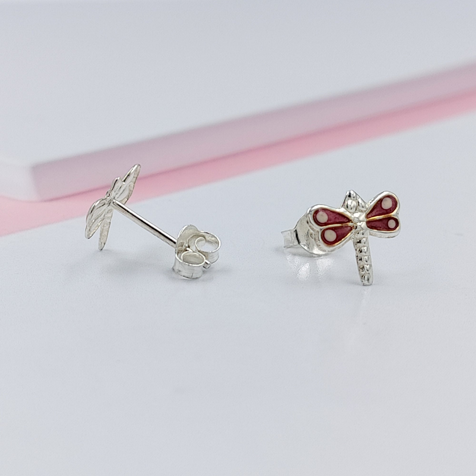 925 Sterling Silver Cute Bees Ear Studs Tiny Insects Earrings Enamel Cartilage Ear Studs Girls Earrings Minimalist Handmade Gift - 8x10 mm