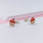 925 Sterling Silver Cute Ice Creame Ear Studs Tiny Earrings Food Enamel Ear Studs Earrings Minimalist Handmade Gift for foody