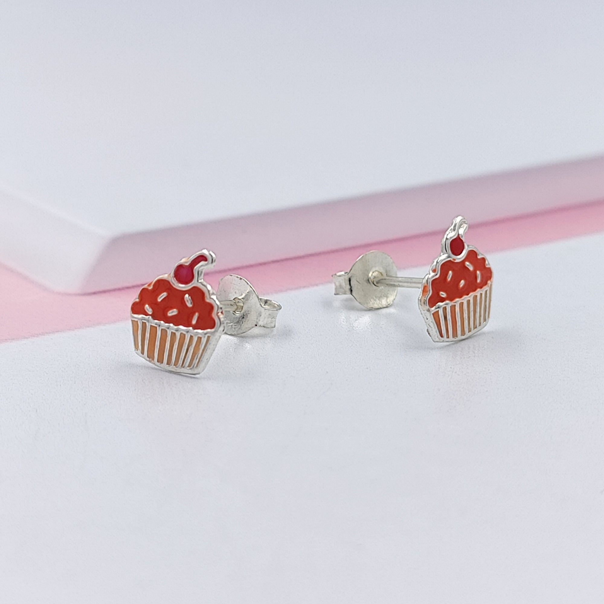 925 Sterling Silver Cute Ice Creame Ear Studs Tiny Earrings Food Enamel Ear Studs Earrings Minimalist Handmade Gift for foody